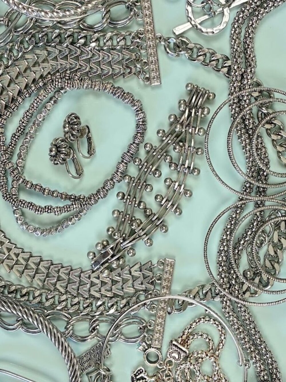 Jewelry Lot Silver Tone Wearable Costume Craft Gift Favor Prize 35 Pcs. Fun Mix - Picture 4 of 9